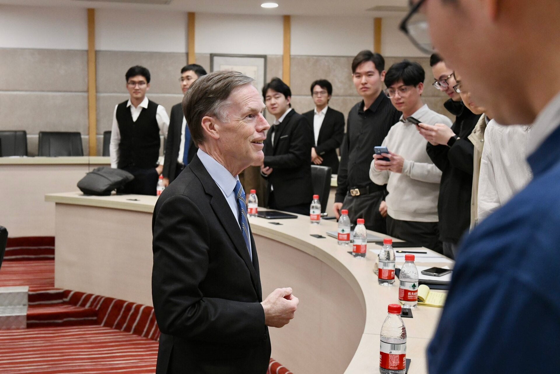 Students exchanging ideas at Fudan University in Shanghai