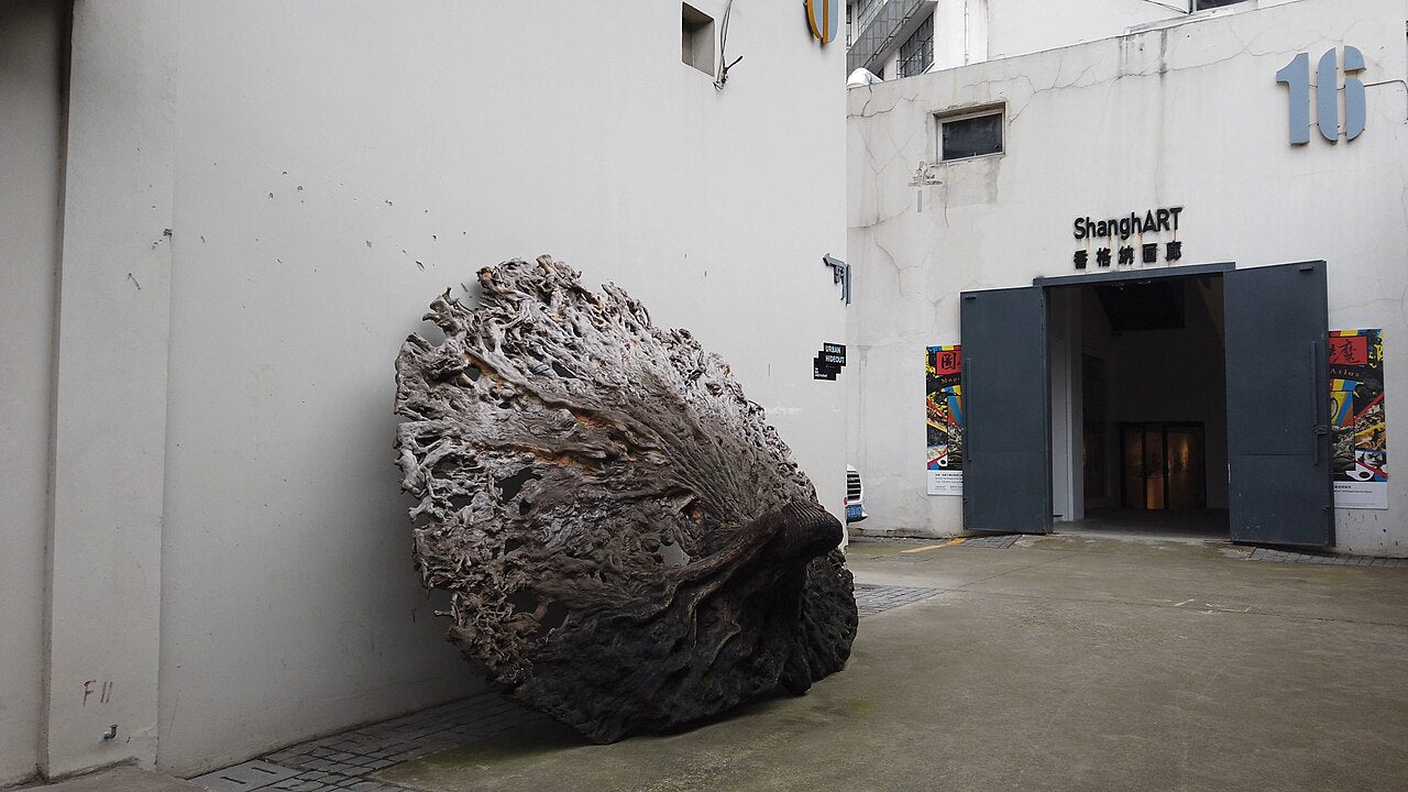Contemporary artwork inside Shanghai M50 Creative Park